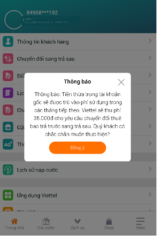 chuyển trả trước sang trả sau